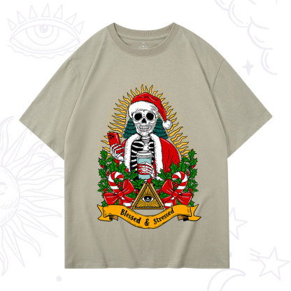 Purplehecate Christmas Blessed And Stressed T-Shirt