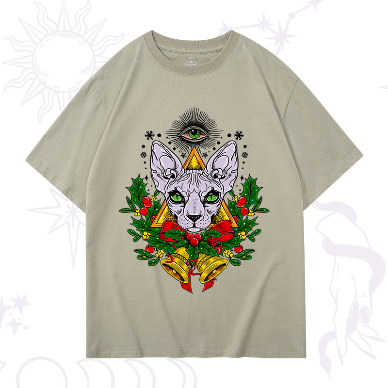 Purplehecate Christmas Mystical Cat T-Shirt