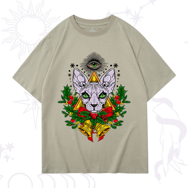 Purplehecate Christmas Mystical Cat T-Shirt