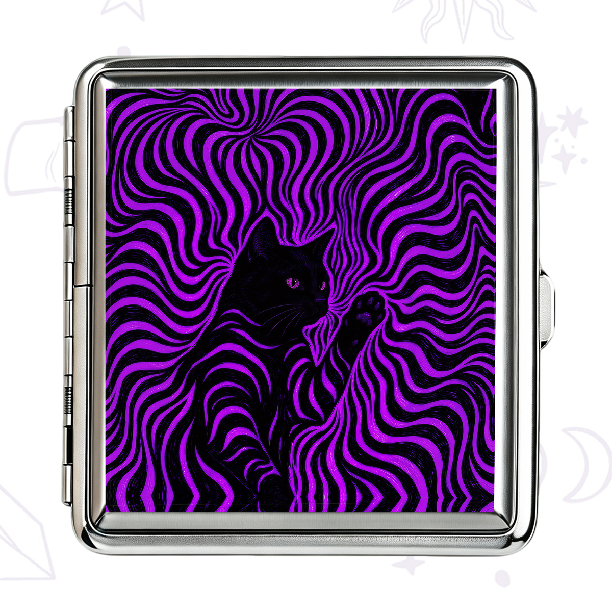 Purplehecate Psychedelic Cat Cigarette Case