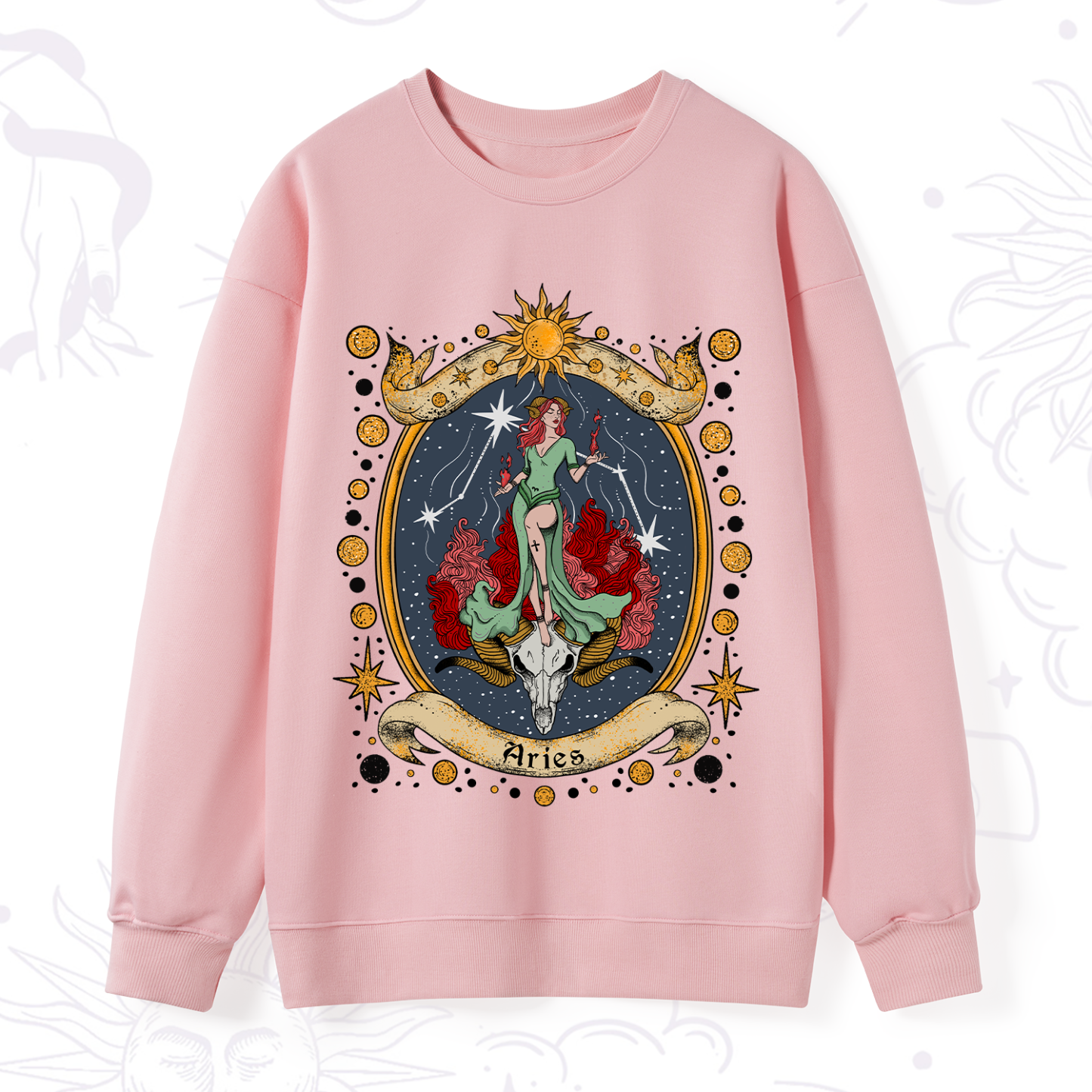 Purplehecate Celestial Aries Zodiac Sweatshirt