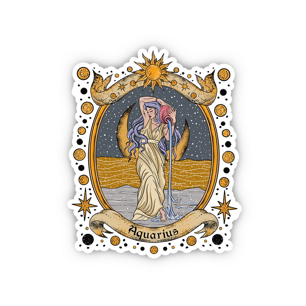 Purplehecate Celestial Aquarius Zodiac Sticker