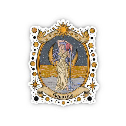 Purplehecate Celestial Aquarius Zodiac Sticker