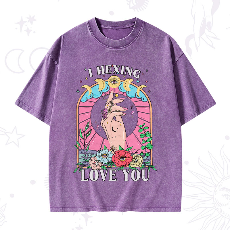 Purplehecate I Hexing Love You Washed T-Shirt