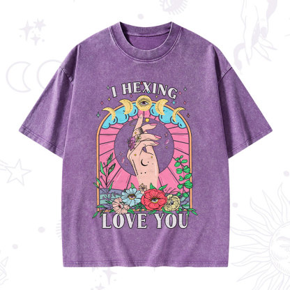 Purplehecate I Hexing Love You Washed T-Shirt