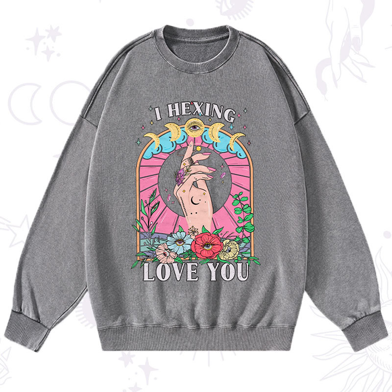 Purplehecate I Hexing Love You Washed Sweatshirt