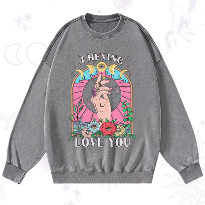Purplehecate I Hexing Love You Washed Sweatshirt
