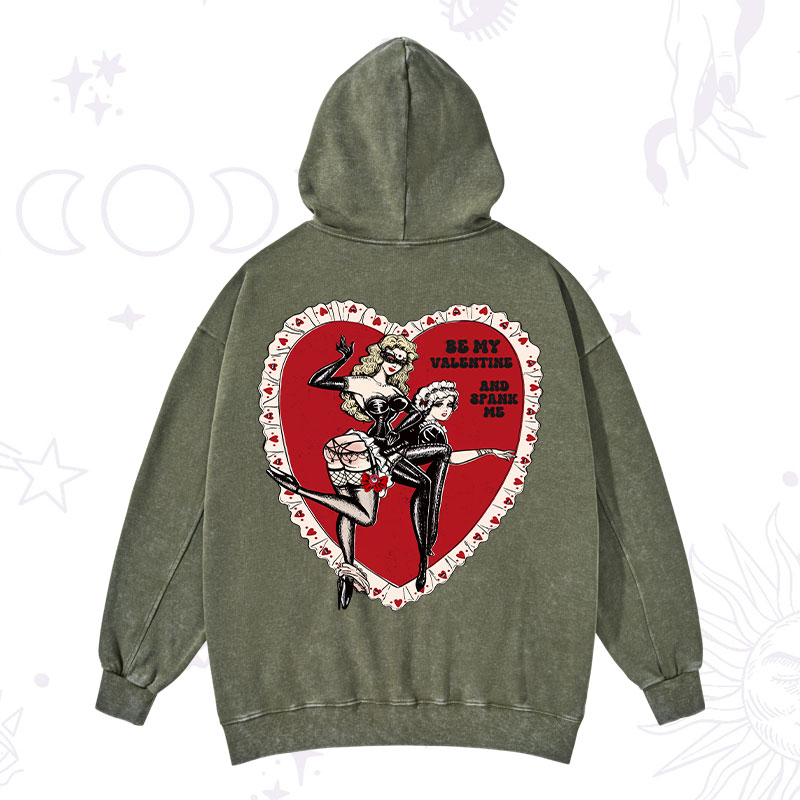 Purplehecate Be My Valentine And Spank Me Washed Hoodie