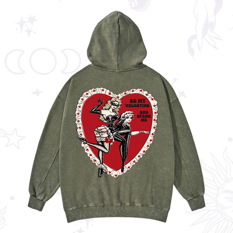 Purplehecate Be My Valentine And Spank Me Washed Hoodie