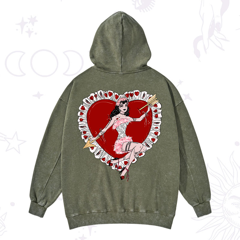 Purplehecate Cupid's Charm Valentine Washed Hoodie
