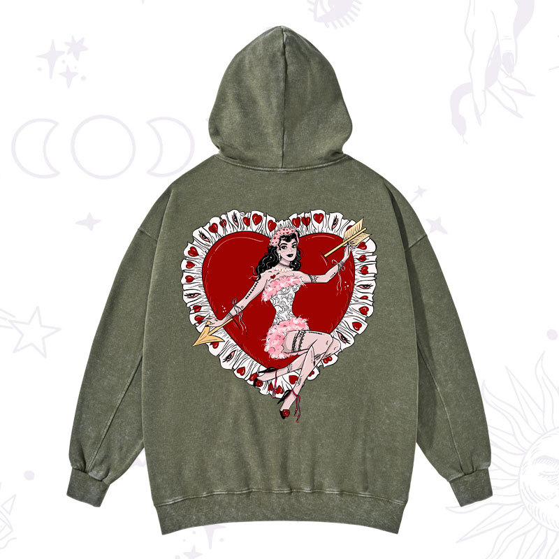 Purplehecate Cupid's Charm Valentine Washed Hoodie
