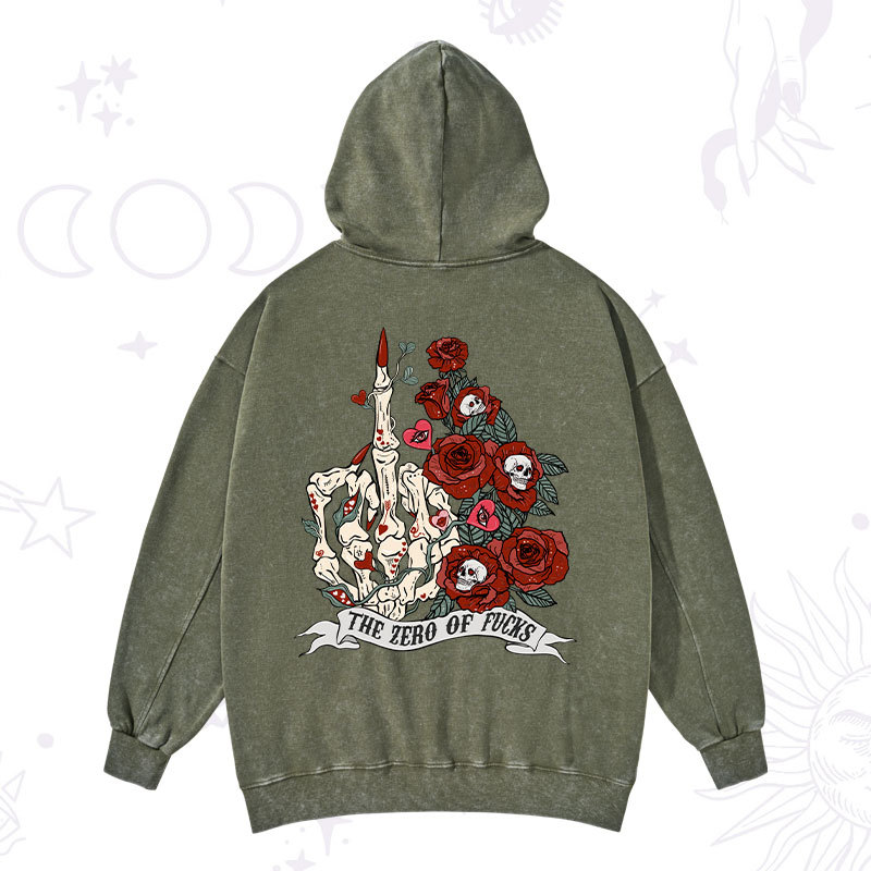 Purplehecate The Zero Of Fucks Valentine Washed Hoodie