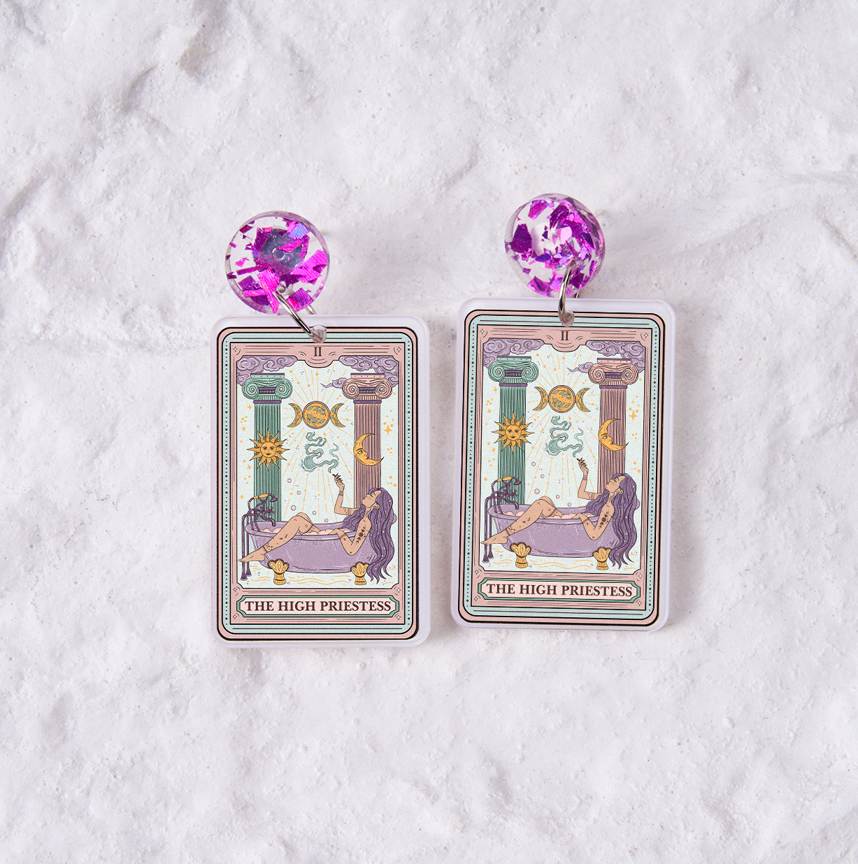 Purplehecate The High Priestess Tarot Acrylic Earrings