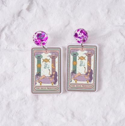 Purplehecate The High Priestess Tarot Acrylic Earrings