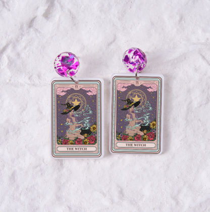 Purplehecate The Witch Tarot Acrylic Earrings