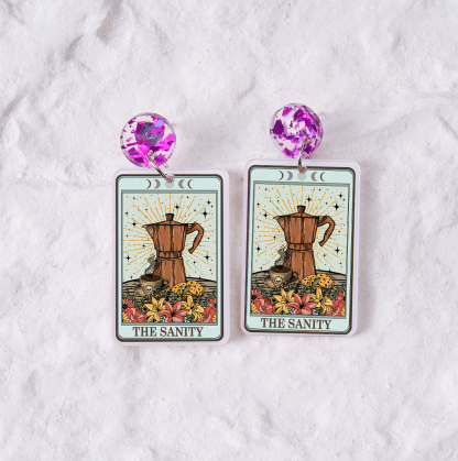 Purplehecate The Sanity Tarot Acrylic Earrings