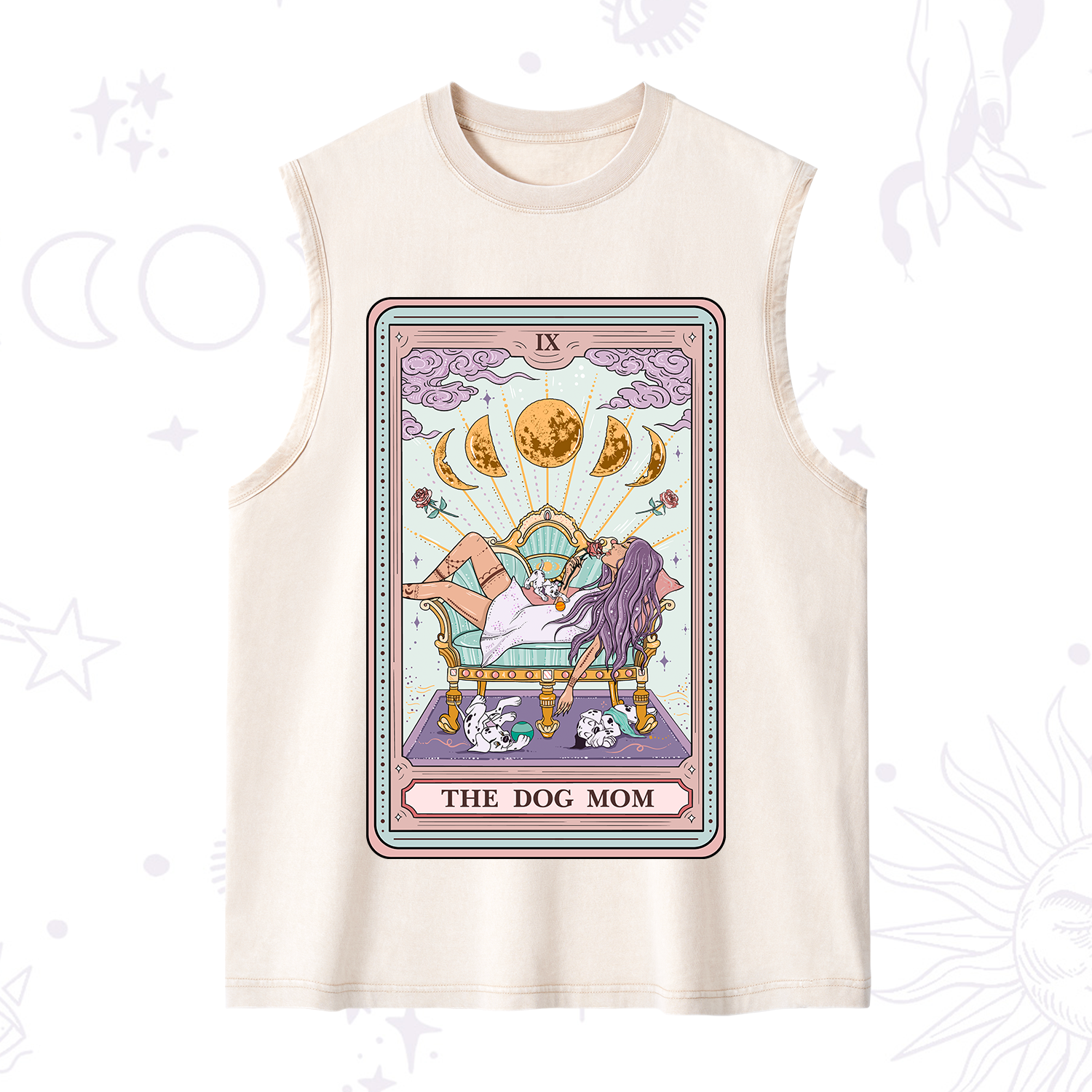 Purplehecate The Dog Mom Tarot Card Washed Tank
