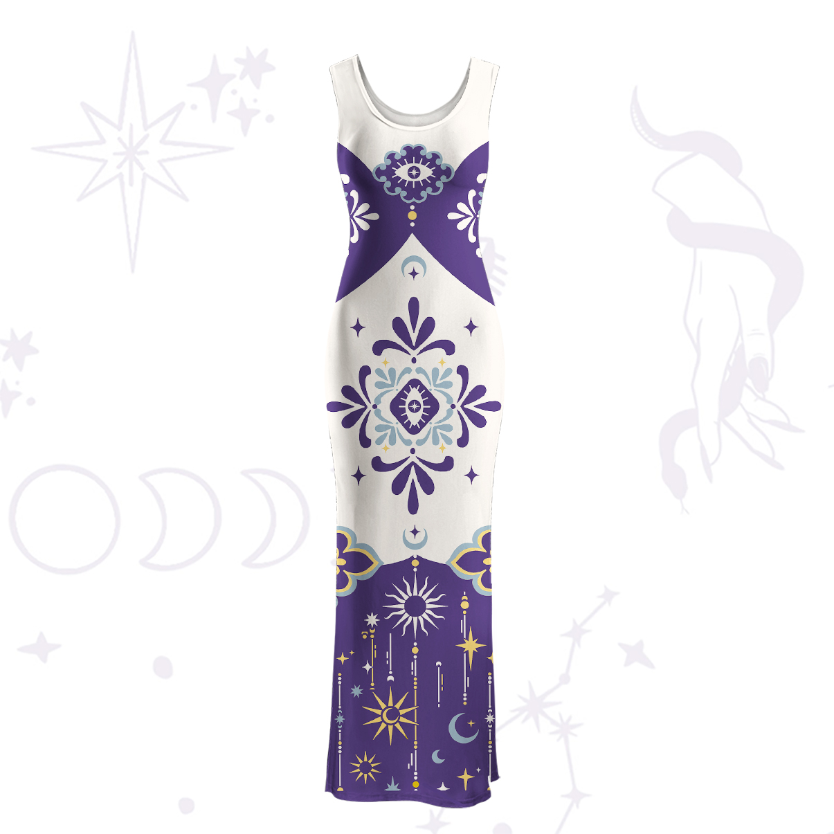 Purplehecate Celestial Oracle Maxi Tank Beachwear Dress
