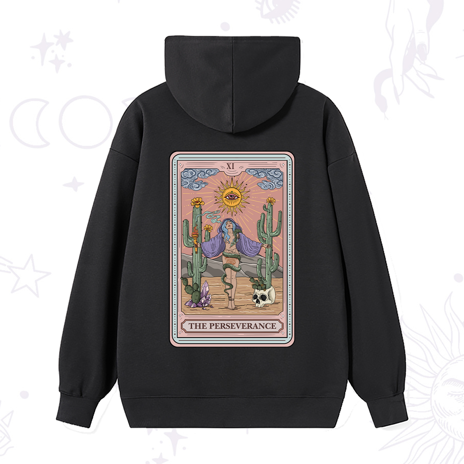 Purplehecate The Perseverance Tarot Card Hoodie