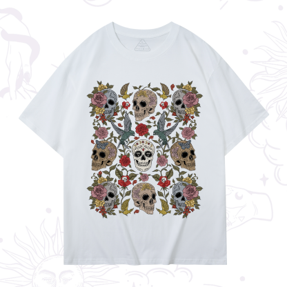 Purplehecate Skull Floral T-Shirt