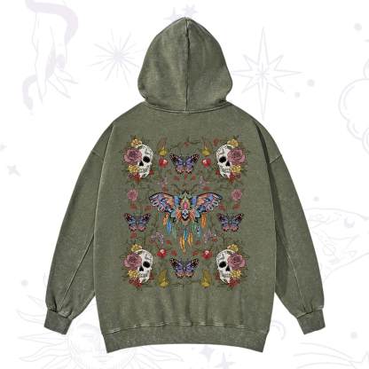 Purplehecate Moths Dancing Washed Hoodie