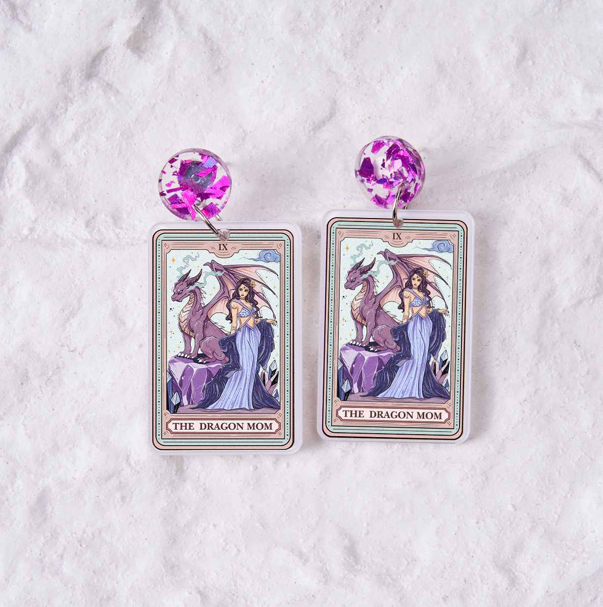 Magic Purplehecate The Dragon Tarot Acrylic Earrings