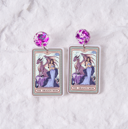 Purplehecate The Dragon Tarot Acrylic Earrings