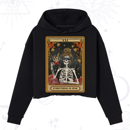 Purplehecate The Everything Fine Tarot Crop Hoodie