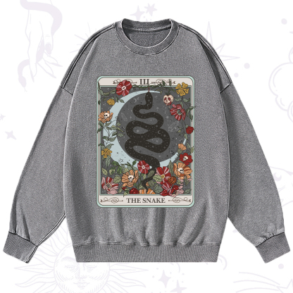 Purplehecate The Snake Tarot Washed Sweatshirt