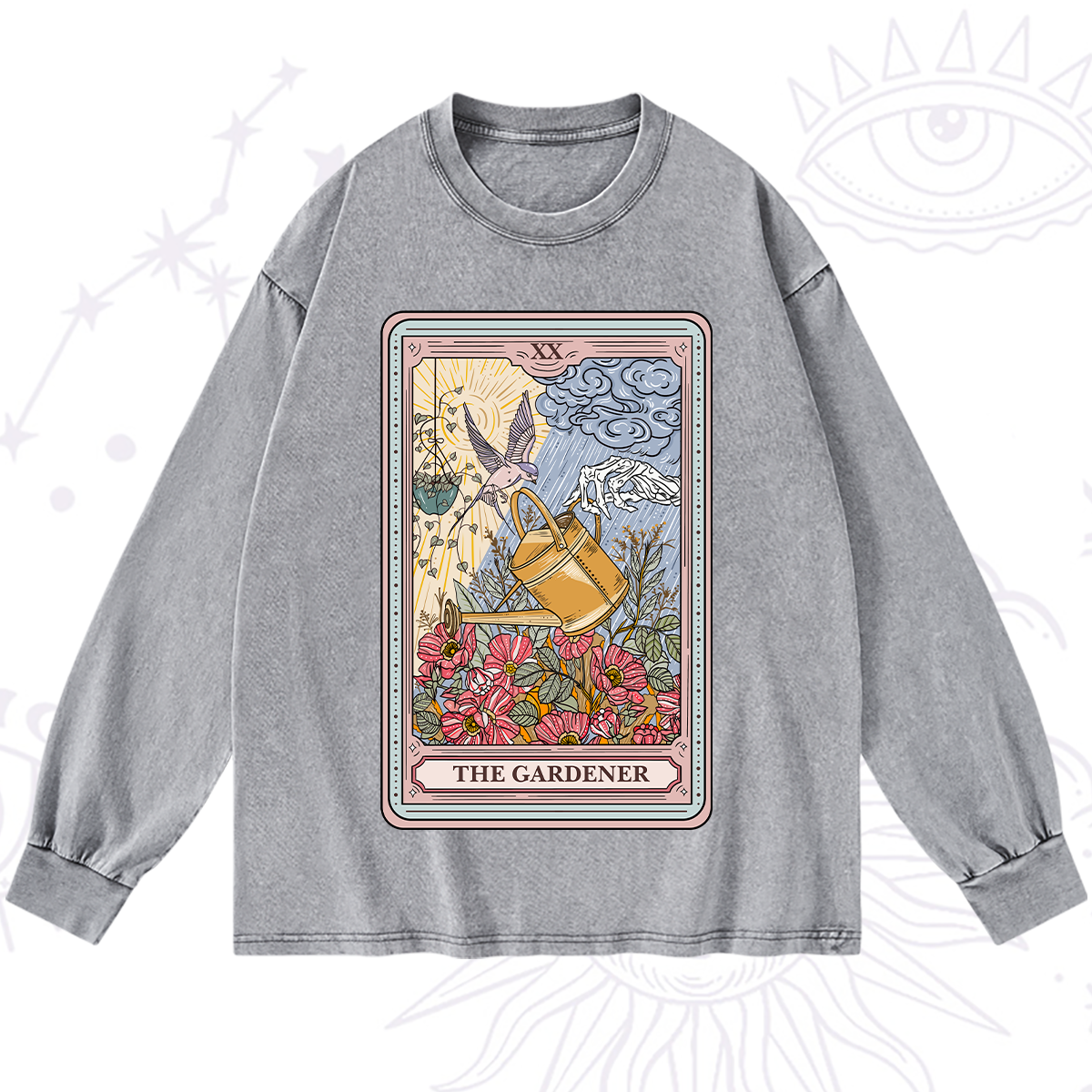 Purplehecate The Gardener Tarot Washed Long Sleeve Shirt