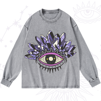 Purplehecate Crystal Eye Washed Long Sleeve Shirt