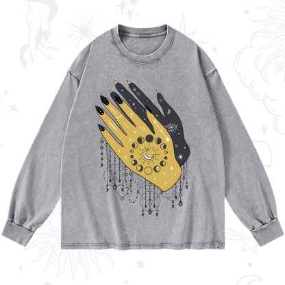 Purplehecate Wash Your Hands Washed Long Sleeve Shirt