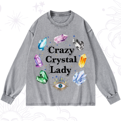 Purplehecate Crazy Crystal Lady Washed Long Sleeve Shirt