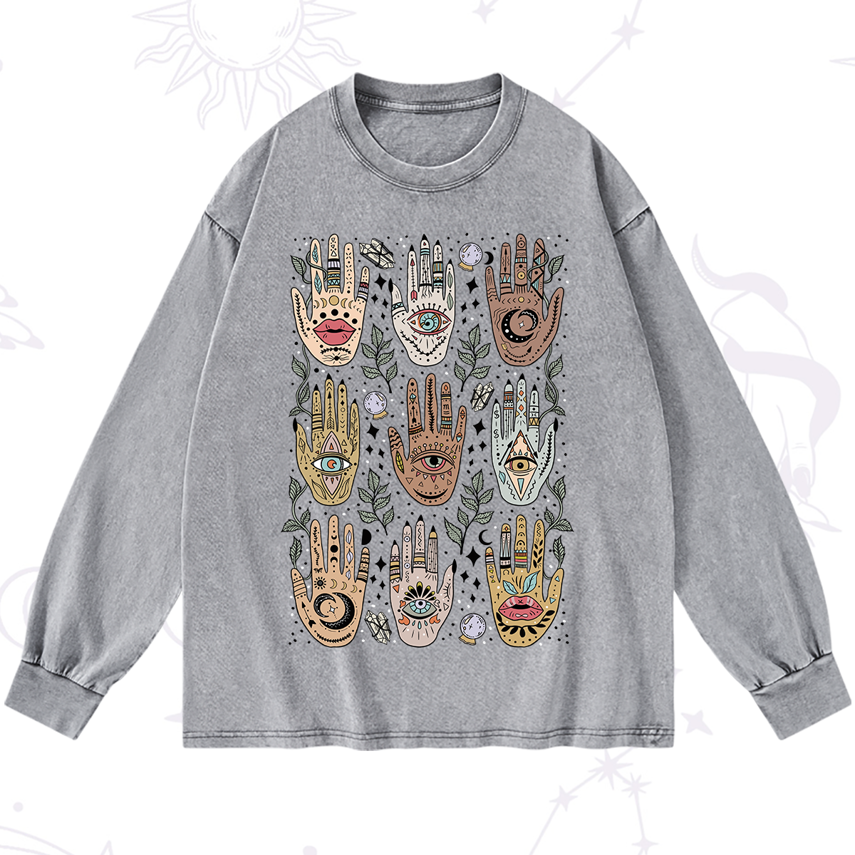 Purplehecate Helping Hands Washed Long Sleeve Shirt