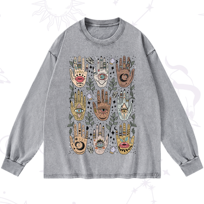 Purplehecate Helping Hands Washed Long Sleeve Shirt