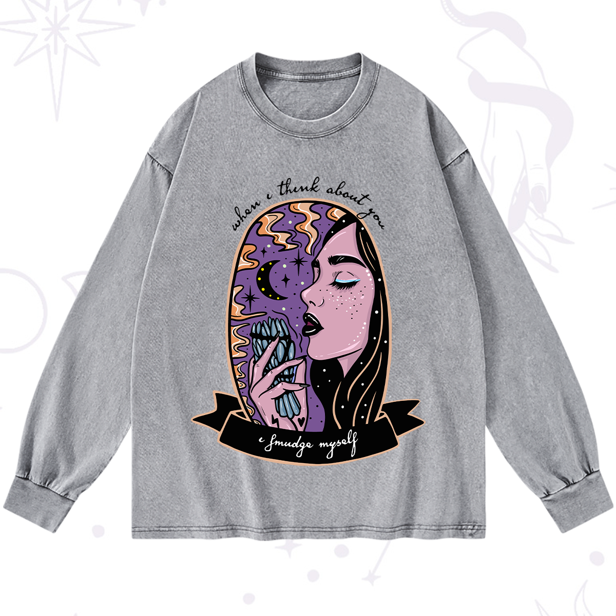 Purplehecate When I Think About You Washed Long Sleeve Shirt