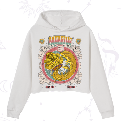 Purplehecate Aquarius Cosmic Zodiac Crop Hoodie