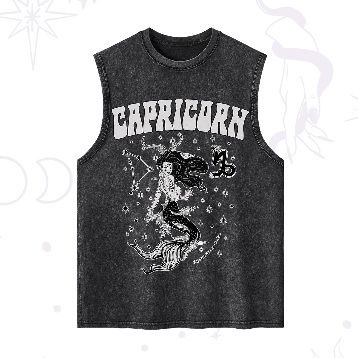 Purplehecate Capricorn Zodiac Glyphs Washed Tank