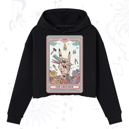 Purplehecate The Pet Groomer Tarot Card Crop Hoodie