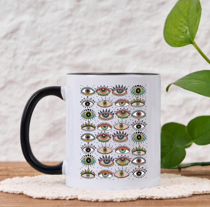 Purplehecate Evil Eye Pattern Mug