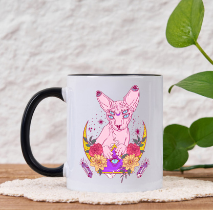 Purplehecate Moon Phase Cat Mug