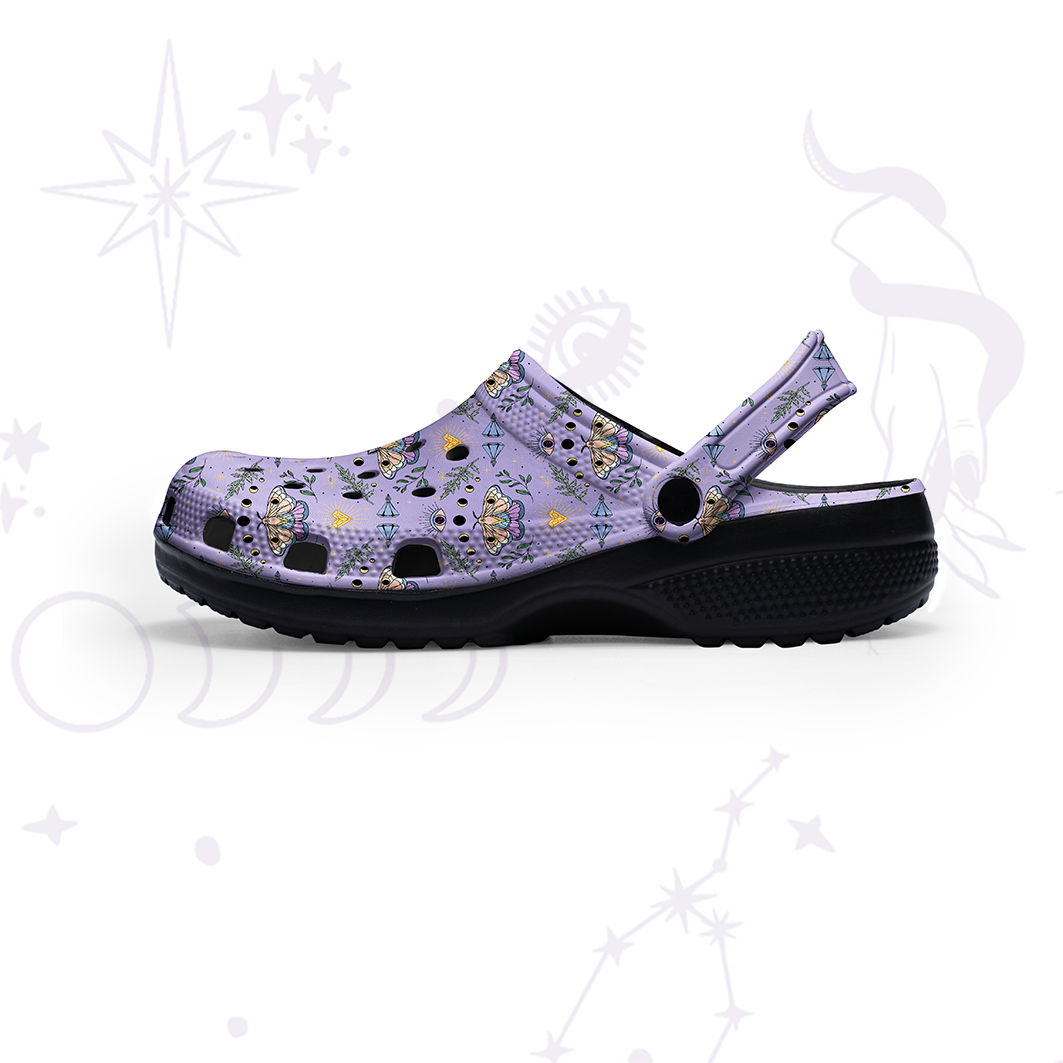 Purplehecate Luna Moth Witch Rubber Clogs