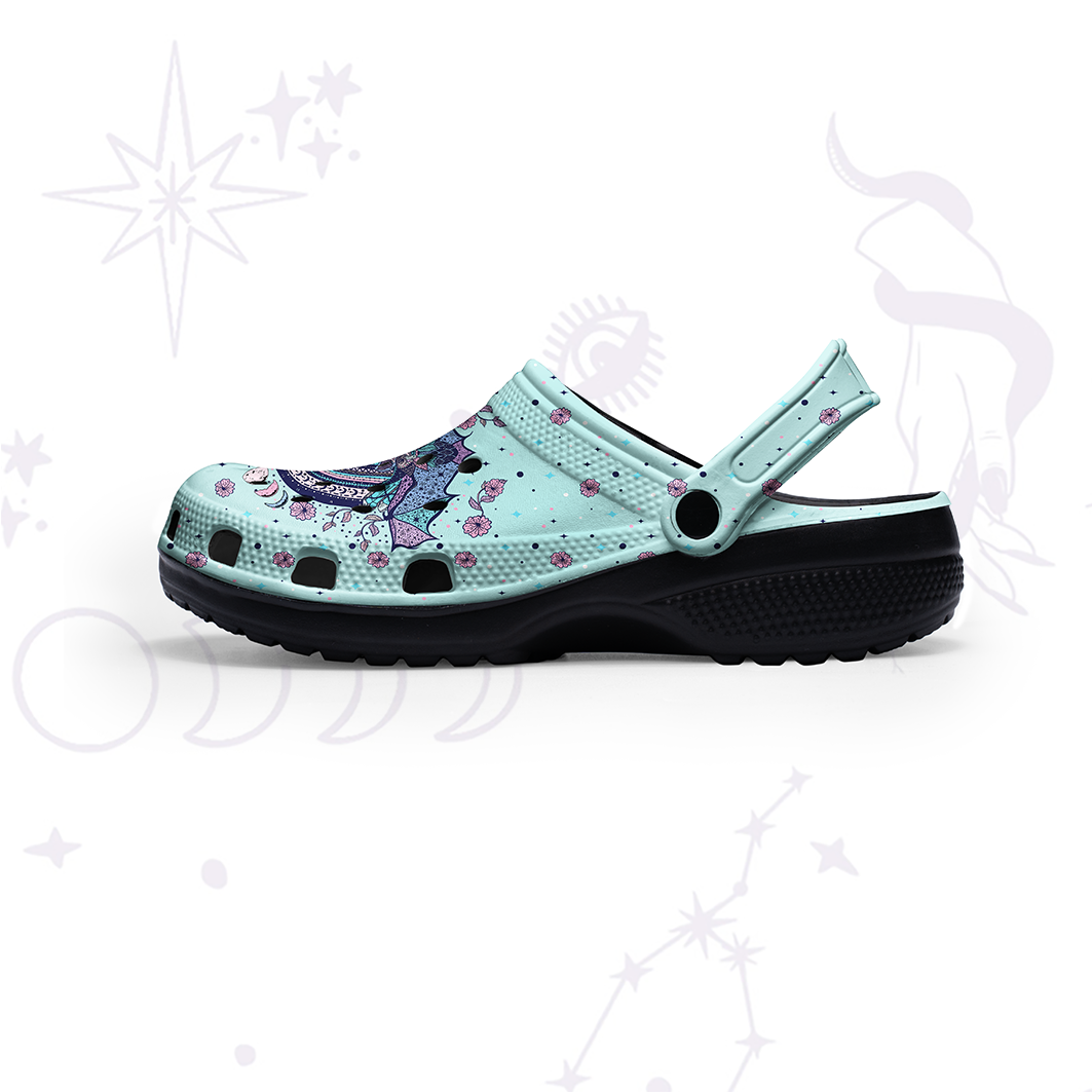 Purplehecate Moon Phase Bat Rubber Clogs