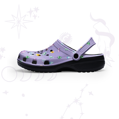 Purplehecate Crazy Crystal Lady Rubber Clogs