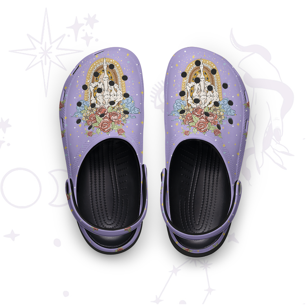 Purplehecate The Zero Of Fucks Tarot Rubber Clogs