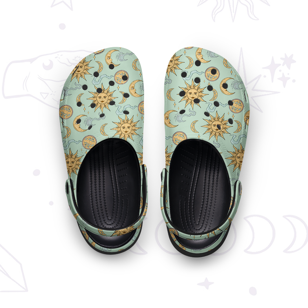 Purplehecate Magic of Sun and Moon Rubber Clogs