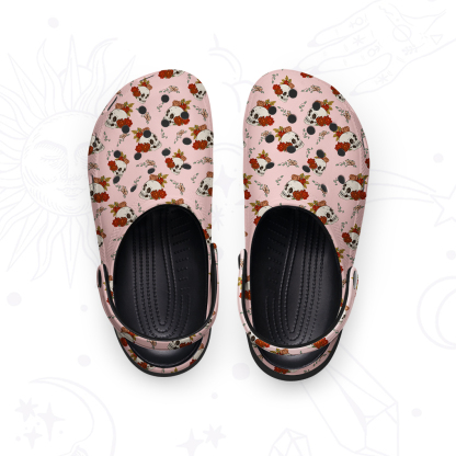 Purplehecate Flowers and Bones Rubber Clogs
