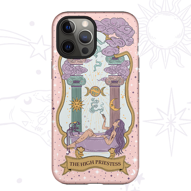 Purplehecate The High Priestess Tarot Antique Mirror Phone Case