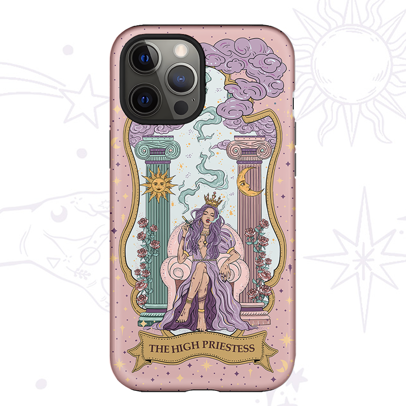 Purplehecate The High Priestess Tarot Card Ancient Mirror Phone Case