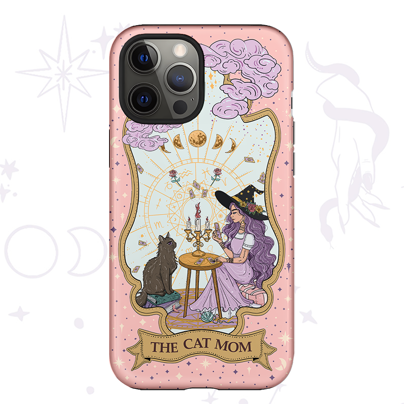 Purplehecate The Cat Witch Mom Tarot Ancient Mirror Phone Case